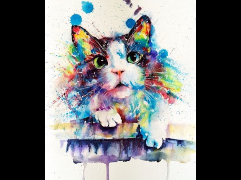 480x360 Stunning Watercolor Paintings - Watercolor Cat