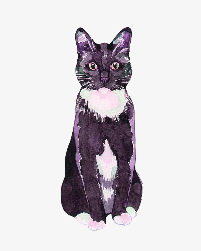 650x812 Watercolor Cat, Watercolor Clipart, Cat Clipart, Drawing Kitten - Watercolor Cat