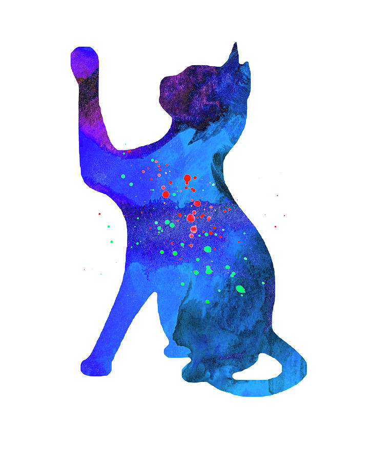 720x900 Cat Watercolor Silhouette Painting Photograph By Donald Erickson - Watercolor Cat
