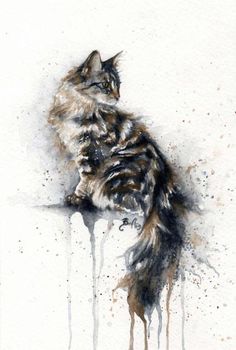 236x350 160 Best Watercolor Cats Images Cat Art, Cat - Watercolor Cat Art