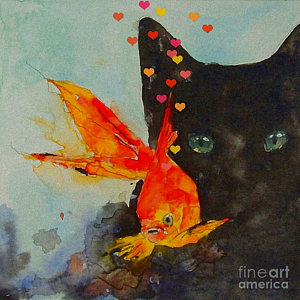 300x300 Watercolor Cat Paintings Fine Art America - Watercolor Cat Art