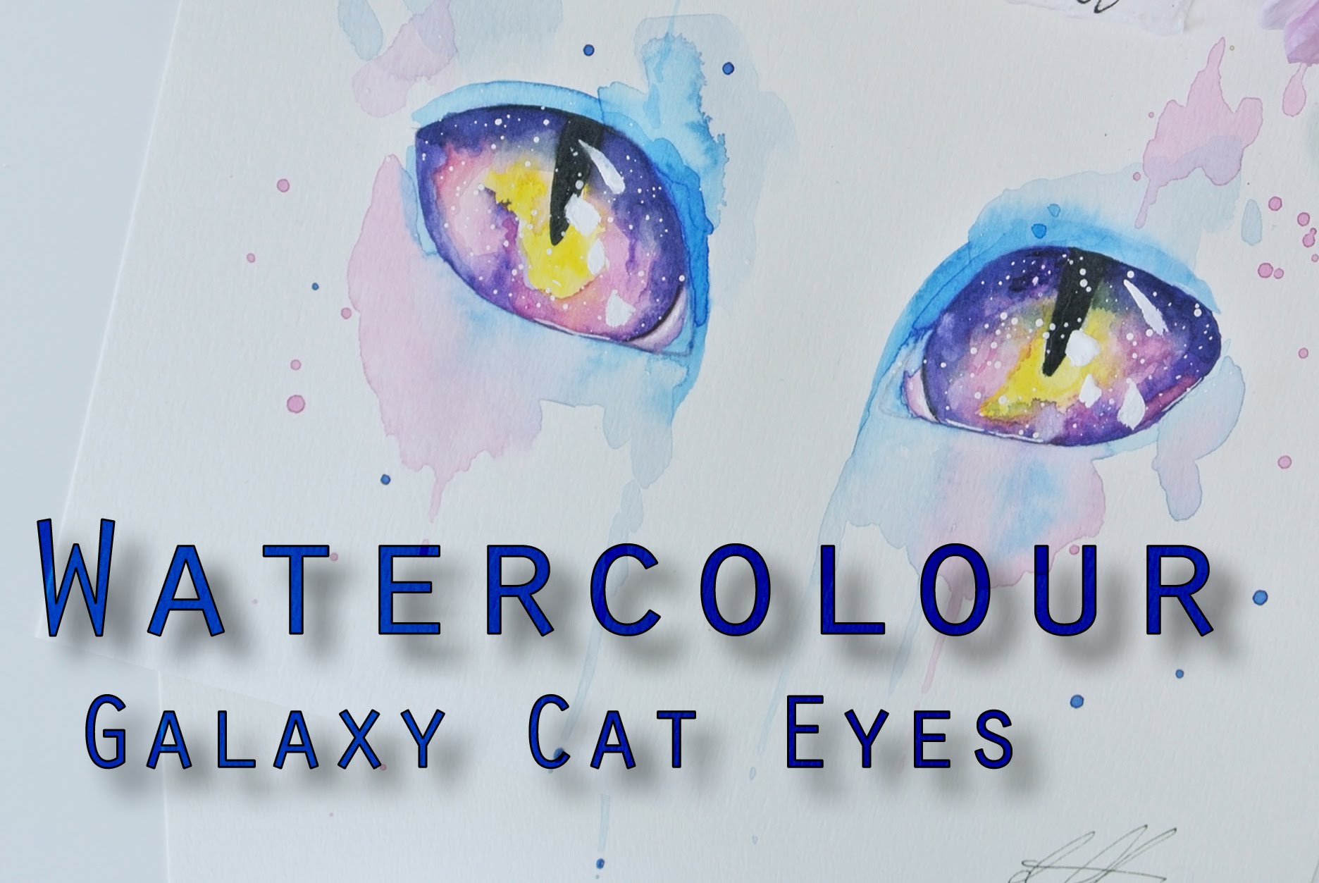 1872x1253 Galaxy Cat Eyes [Watercolour] - Watercolor Cat Eyes