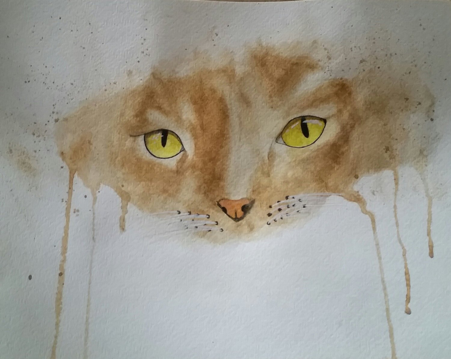 1500x1194 Sale Watercolor Cat Eyes Poster Print. Original Painting. Etsy - Watercolor Cat Eyes