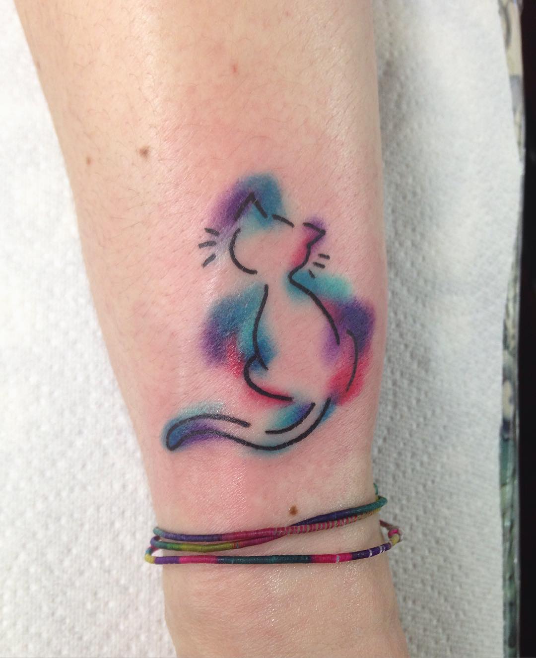 1080x1326 Small Watercolor Cat Outline Tattoo Venice Tattoo Art Designs - Watercolor Cat Tattoo