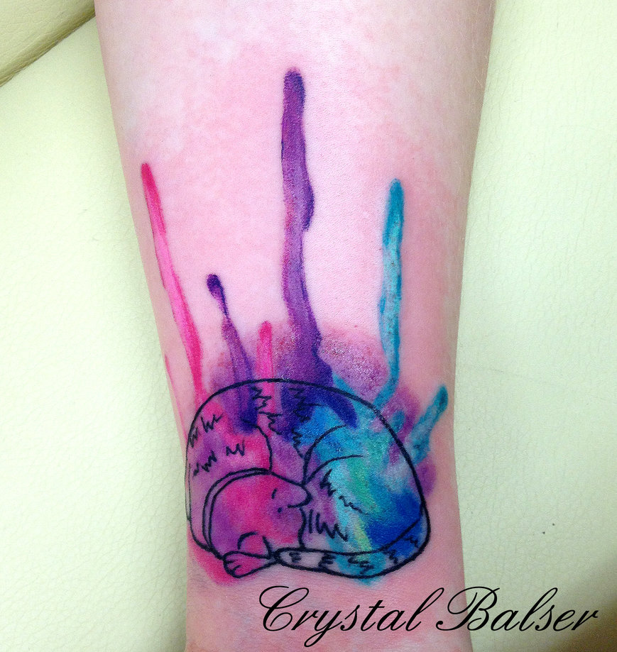 869x919 Watercolor Cat Tattoo By Iateallmypaste - Watercolor Cat Tattoo
