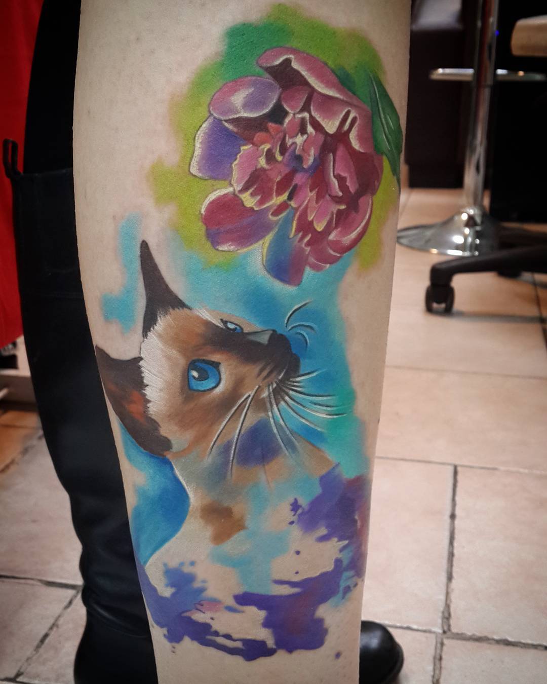 1080x1350 Watercolor Tattoos Cat Ideas - Watercolor Cat Tattoo