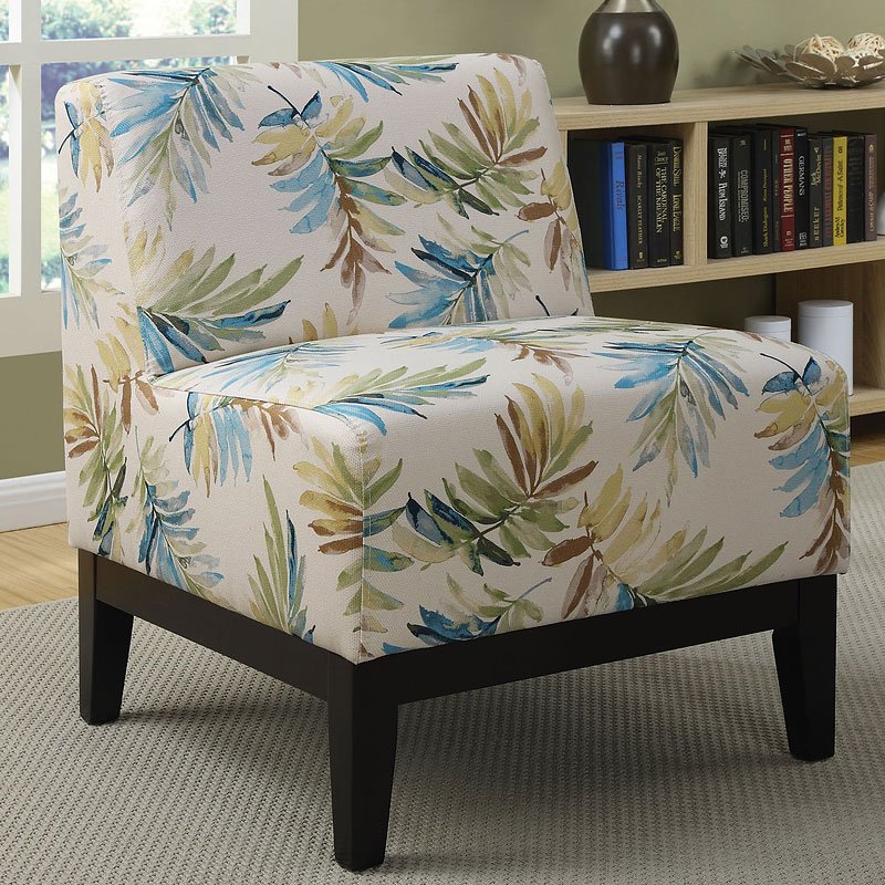 800x800 Watercolor Print Accent Chair (Bluegreen) Coaster Furniture - Watercolor Chair