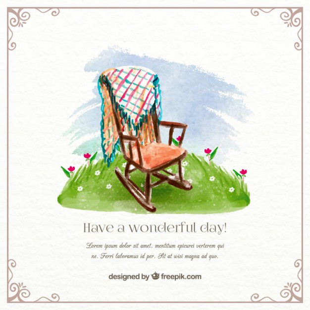 626x626 Watercolor Chair Invitation Vector Free Download - Watercolor Chair