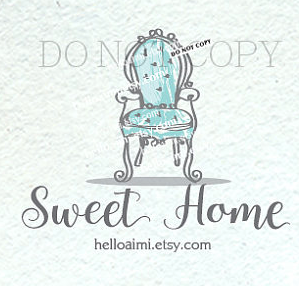 299x286 Vintage Chair, Furniture Logo, Watercolor Chair Logo , Home Decor - Watercolor Chair