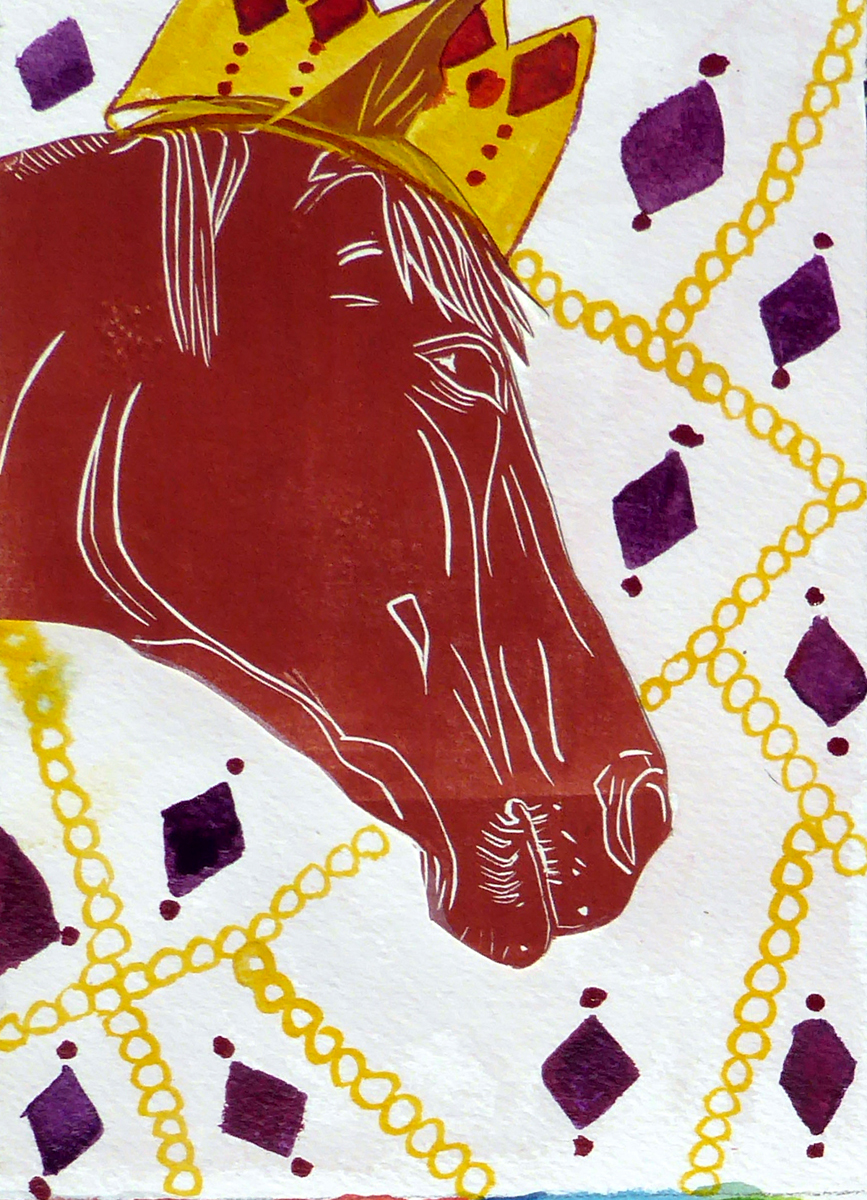 867x1200 Day 3, Thirty Day Watercolor Challenge, Golden Horse Hilary Lorenz - Watercolor Challenge