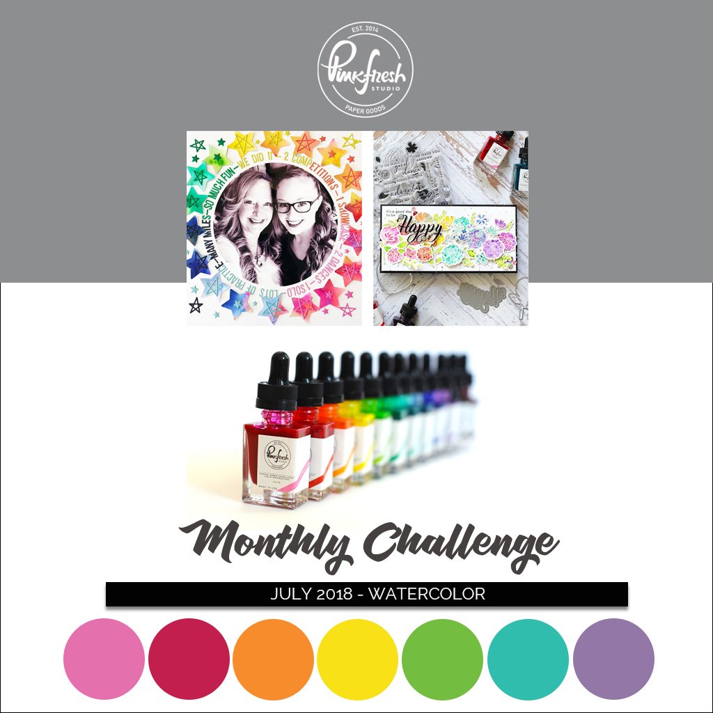 1024x1024 July Challenge Pinkfresh Studio - Watercolor Challenge