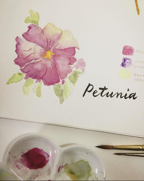 479x601 Watercolor Painting Process Petunia Iamartisan - Watercolor Challenge