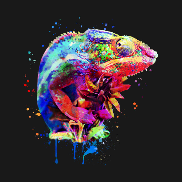 630x630 Panther Chameleon Watercolor - Watercolor Chameleon