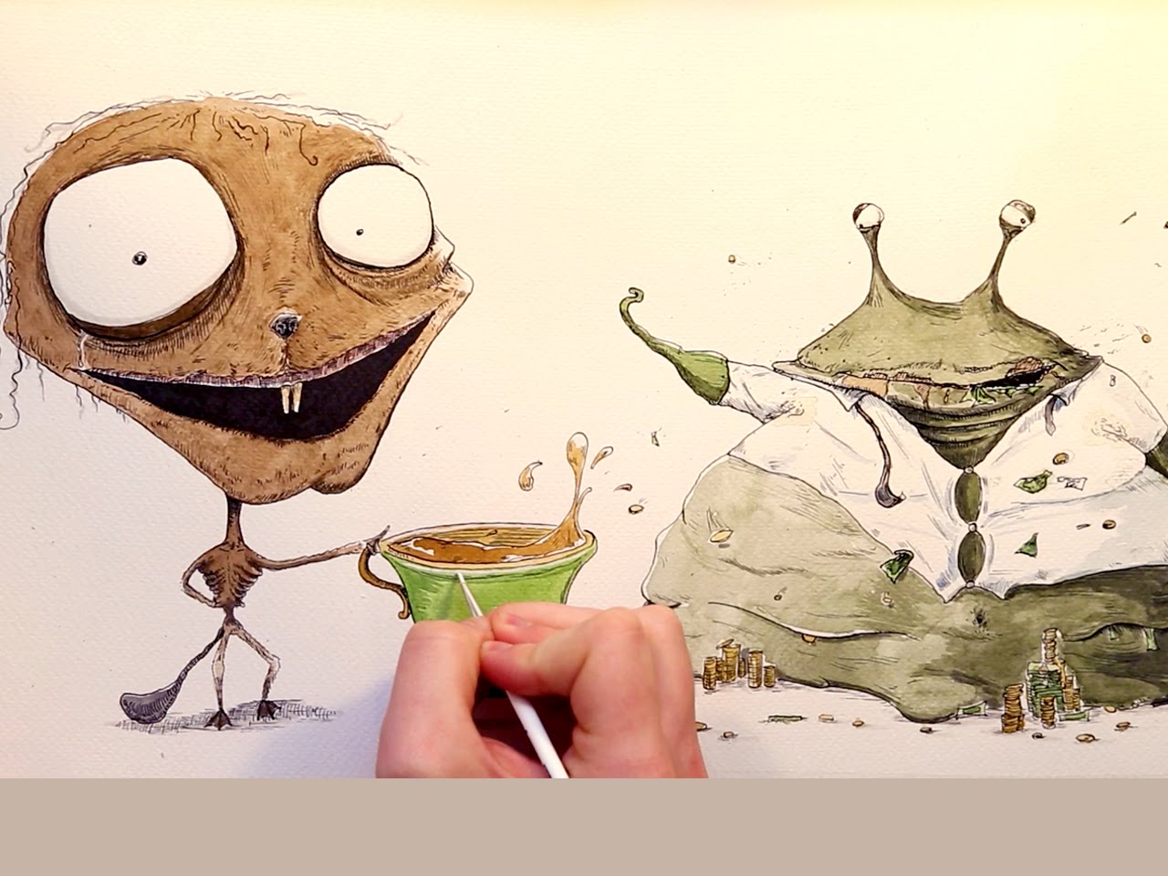 1280x960 Time Lapse Illustration Ink Amp Watercolour Characters - Watercolor Characters