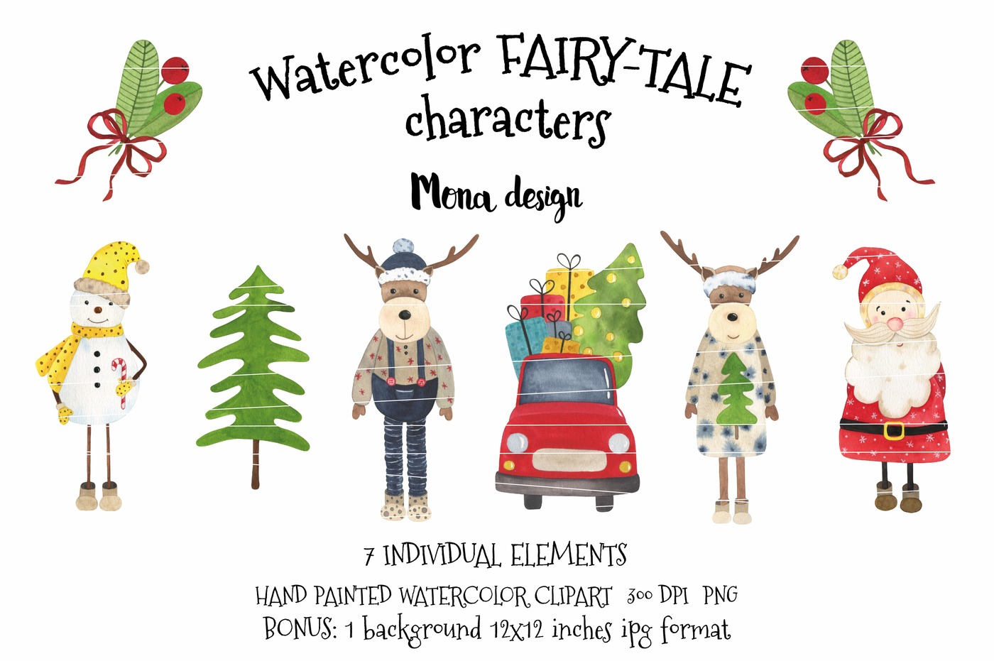 1400x931 Watercolor Characters By Mona Design - Watercolor Characters