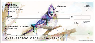 400x184 Watercolor Birds Checks - Watercolor Checks