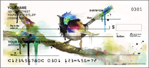 303x139 Watercolor Birds Checks - Watercolor Checks