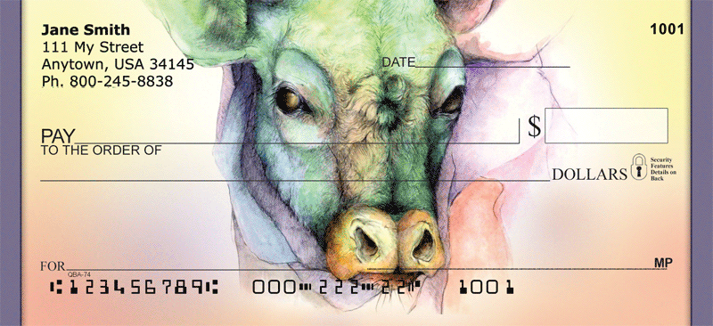800x366 Farm Animals In Watercolor Personal Checks - Watercolor Checks