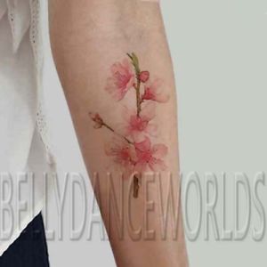Watercolor Cherry Blossom Tattoo