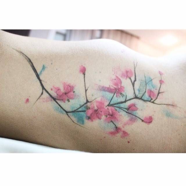 640x640 Image Result For Watercolour Cherry Blossom Tattoo Tattoo Ideas - Watercolor Cherry Blossom Tattoo