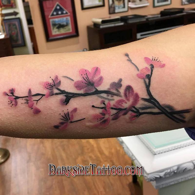 800x800 Watercolor Cherry Blossom Tattoo By Daniel Adamczyk Tattoonow - Watercolor Cherry Blossom Tattoo