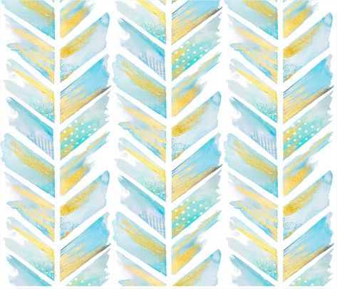 473x406 Watercolor Feather Chevron Fabric By Emily Sanford.jpg - Watercolor Chevron Wallpaper