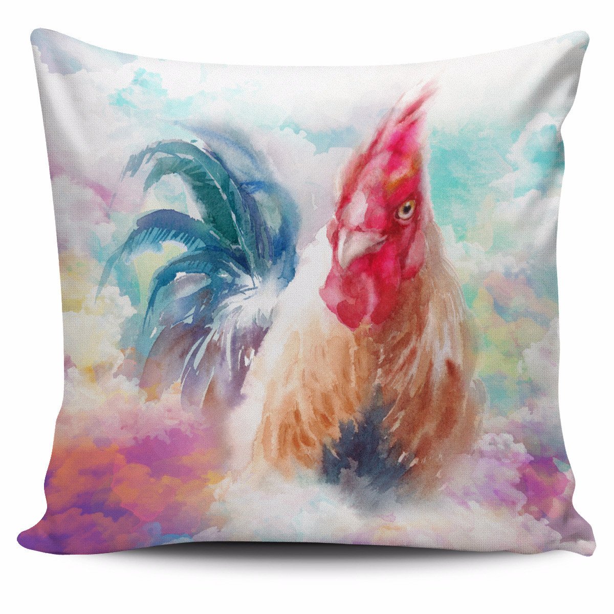 1200x1200 Chicken Watercolor P2 Pillow Case Shop For Farmer - Watercolor Chicken