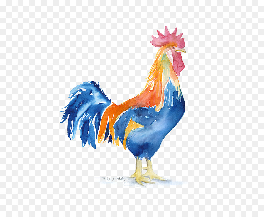 900x740 Watercolor Painting Paper Chicken Printing - Watercolor Chicken