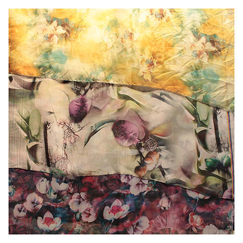 500x500 Floral Chiffon Fabric - Watercolor Chiffon Fabric