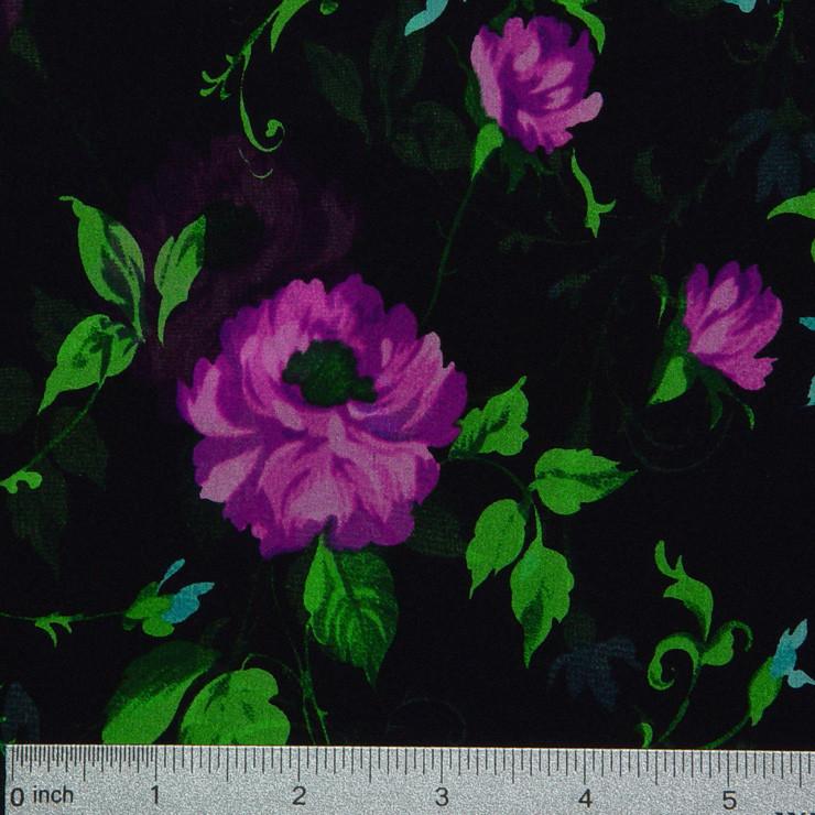 740x740 Silk Chiffon Watercolor Floral Print Floral Print 118 Fabric By - Watercolor Chiffon Fabric