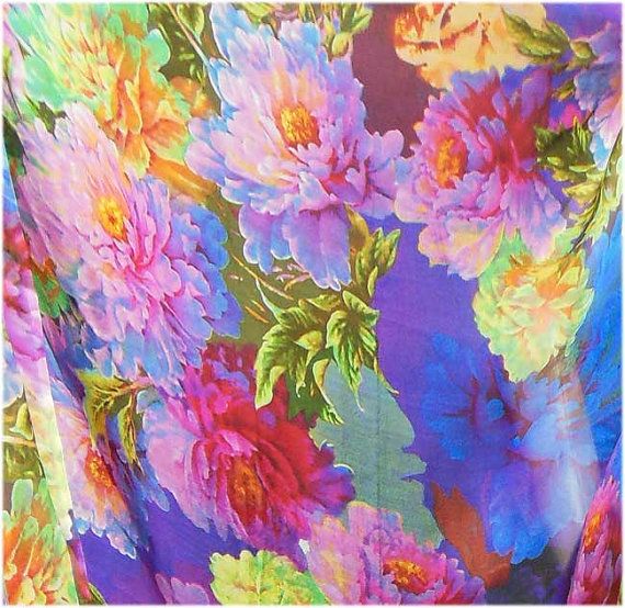 570x554 By The Yard Discount Vivid Stunningprint 6mm By Printedsilkfabric - Watercolor Chiffon Fabric