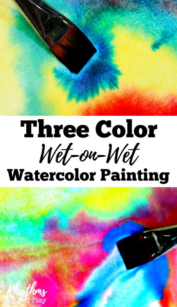 591x1024 Three Color Wet On Wet Watercolor Painting For Kids Rhythms Of Play - Watercolor Children