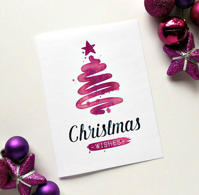 700x686 Diy Projects Watercolor Card Id 13586 - Watercolor Christmas Card Ideas