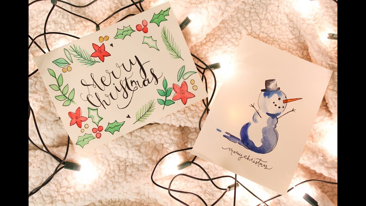 1280x720 Two Christmas Card Ideas - Watercolor Christmas Card Ideas