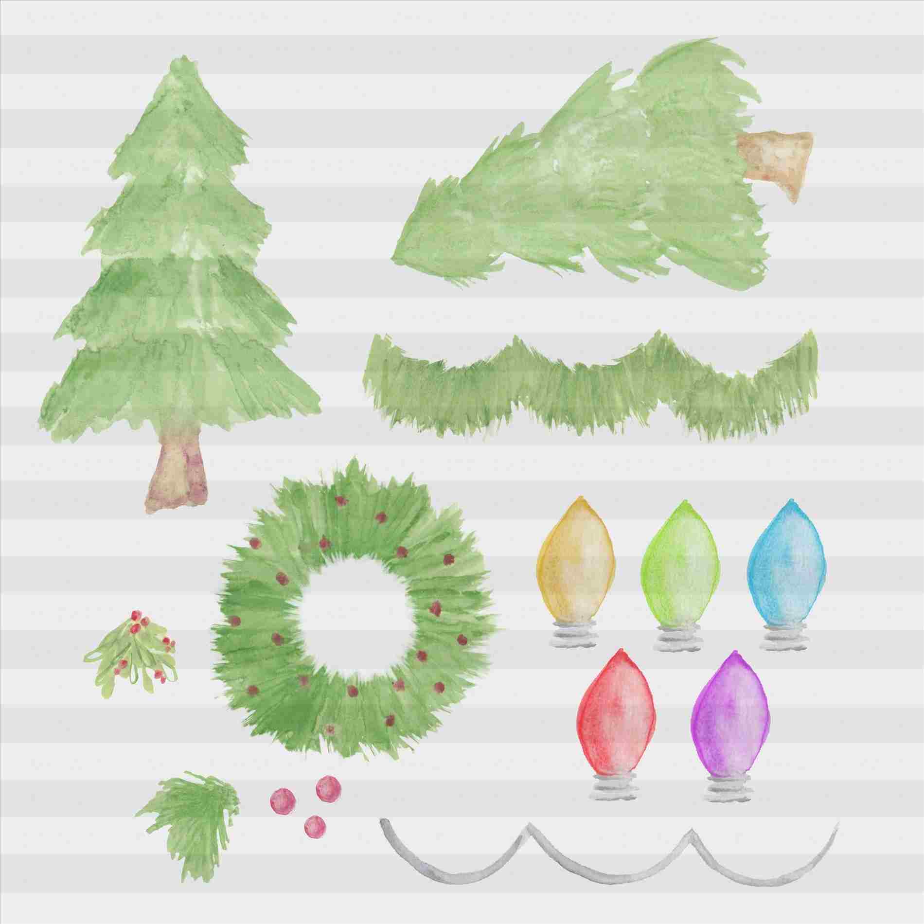 1900x1900 Watercolor Christmas Tree Clipart Result For Christmas Card - Watercolor Christmas Card Ideas