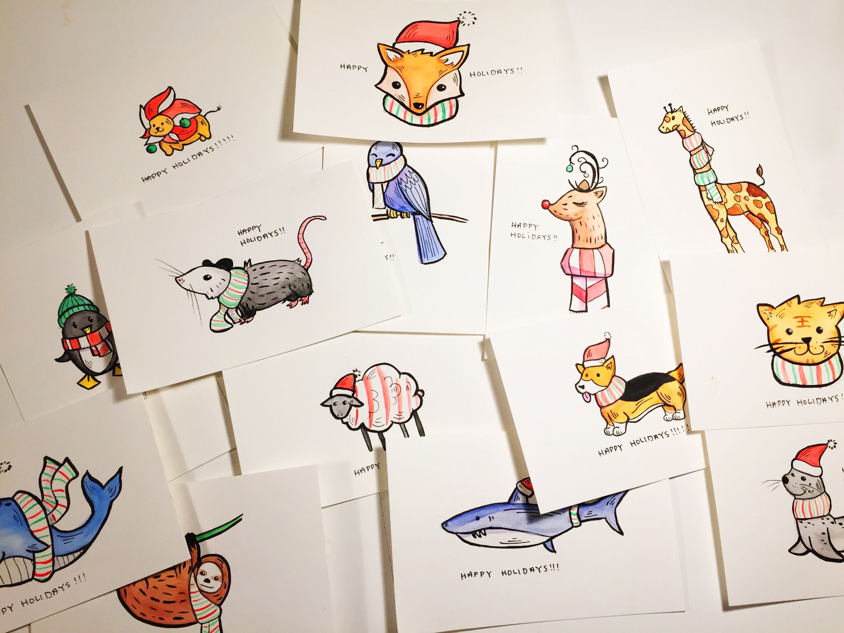 3264x2448 Illustration Watercolor Christmas Cards [Process] Steemit - Watercolor Christmas Cards