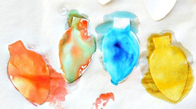 640x357 Fizzing Christmas Lights Art Project For Kids Fun Littles - Watercolor Christmas Lights