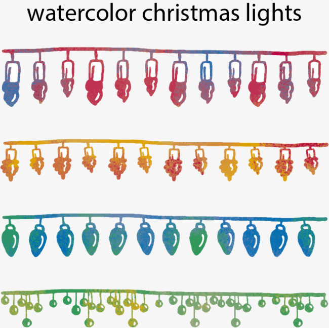 650x648 Watercolor Christmas Lights, Watercolor Vector, Christmas Vector - Watercolor Christmas Lights