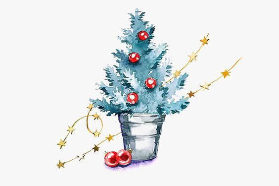 564x375 Watercolor Christmas Tree, Watercolor Clipart, Tree Clipart - Watercolor Christmas Lights