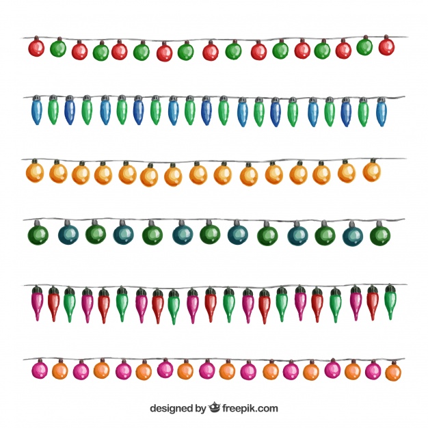 626x626 Watercolor Christmas Lights Vector Free Download - Watercolor Christmas Lights