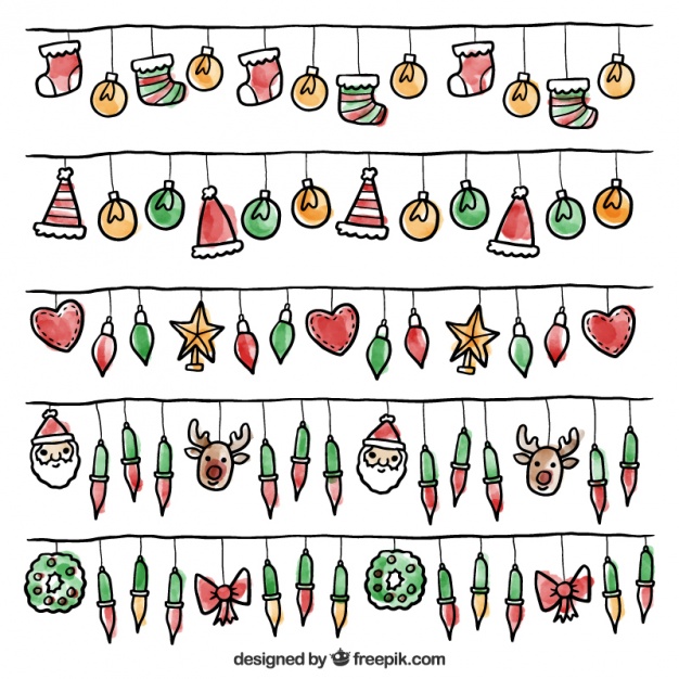 626x626 Download Vector - Watercolor Christmas Lights