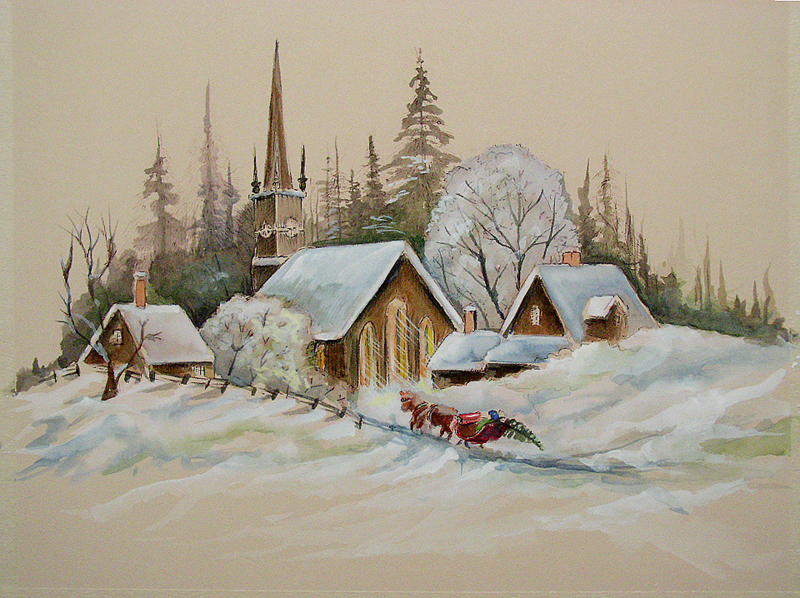 800x598 Christmas Cards 2012 Challenge - Watercolor Christmas Scenes