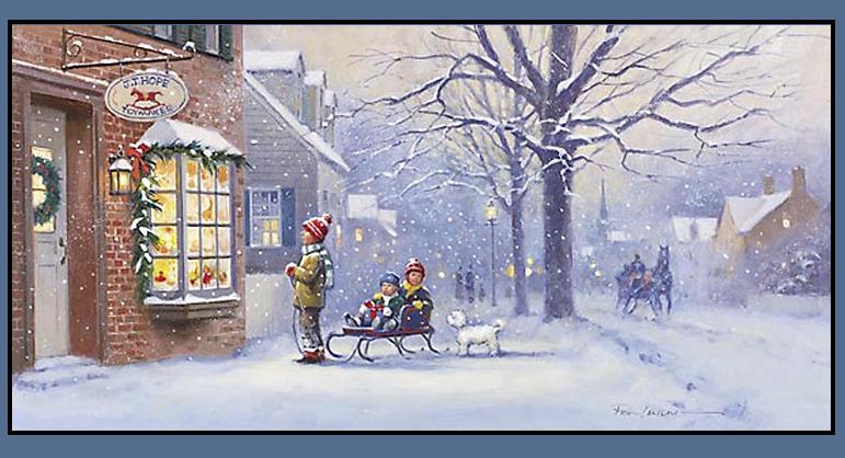 771x418 Christmas Snow Scenes Images - Watercolor Christmas Scenes