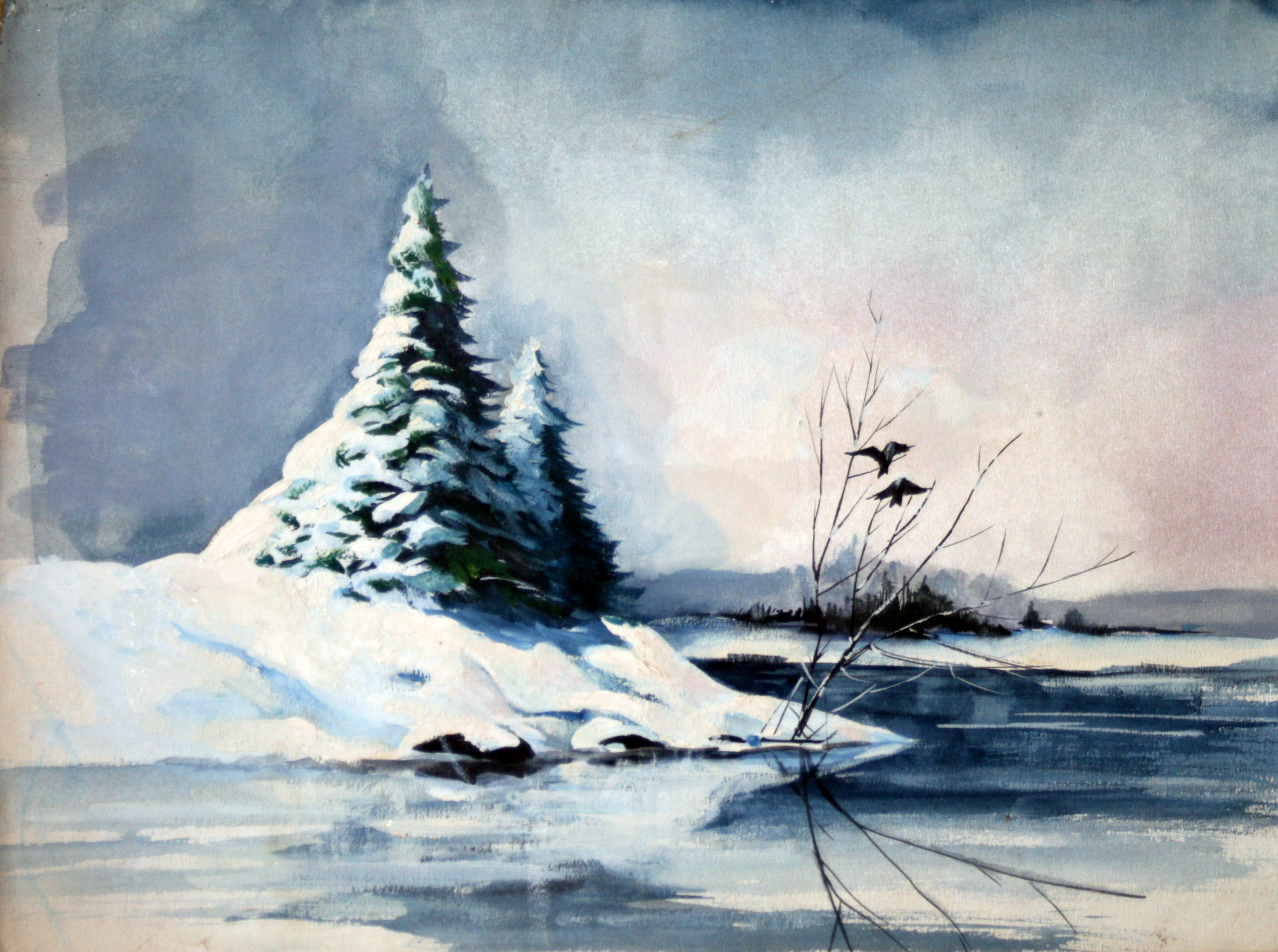 Watercolor Christmas Scenes At PaintingValley Com Explore Collection Of Watercolor Christmas