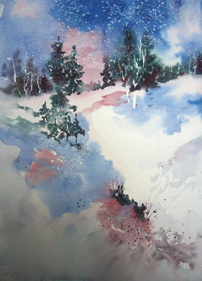 Watercolor Christmas Scenes at PaintingValley.com | Explore collection ...