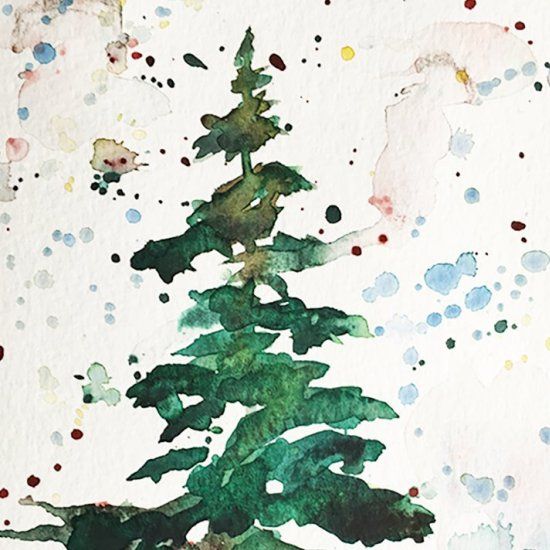 Watercolor Christmas Tree