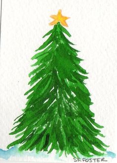 Watercolor Christmas Tree at PaintingValley.com | Explore collection of ...