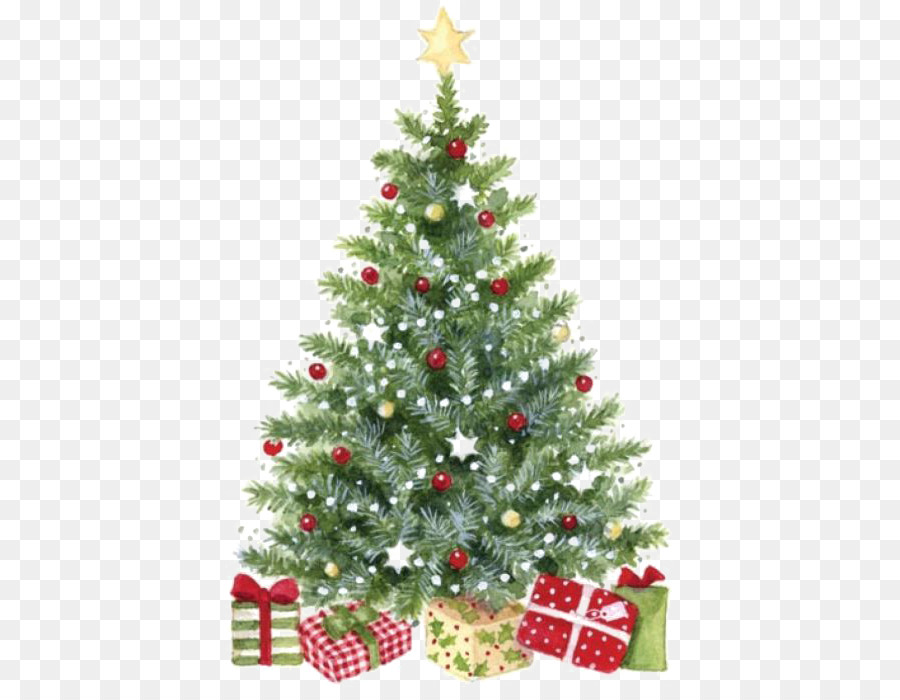 900x700 Throw Pillow Christmas Cushion Santa Claus - Watercolor Christmas Tree