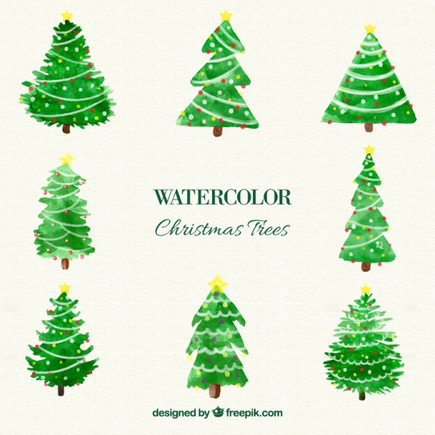 626x626 Watercolor Christmas Tree Vector Premium Download - Watercolor Christmas Tree