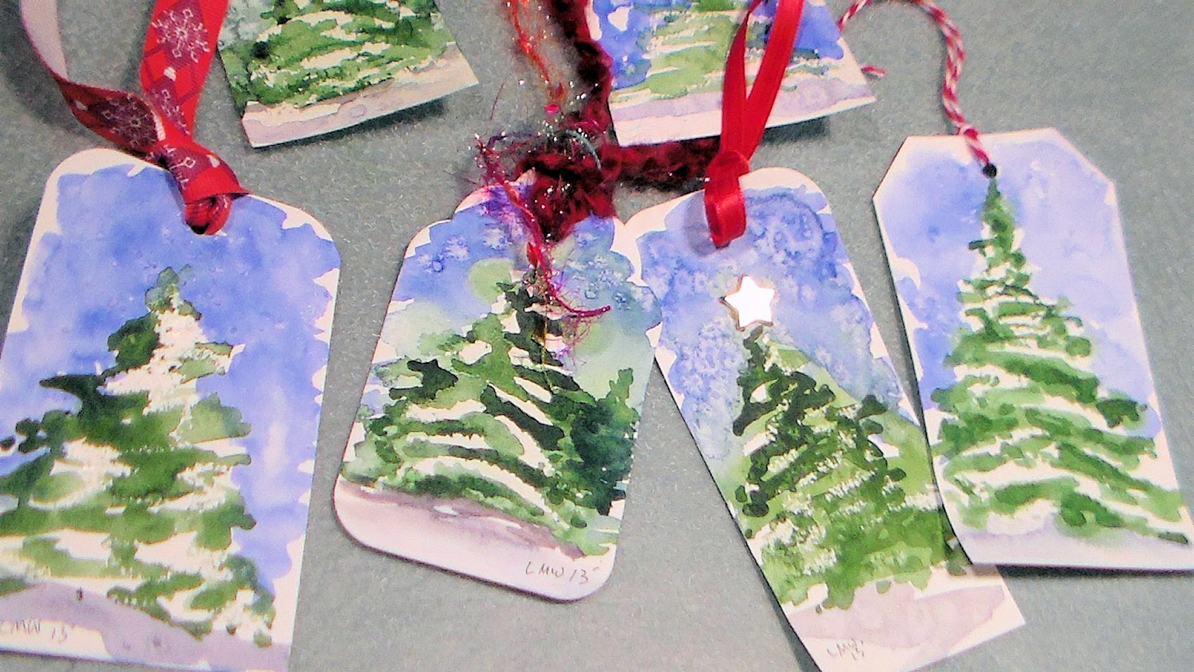 1696x954 Watercolor Christmas Tree Gift Tag - Watercolor Christmas Tree